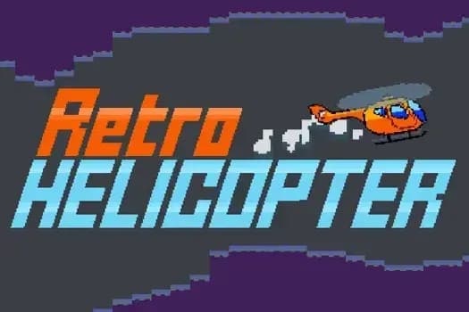 Retro Helicopter Game Logo and Title