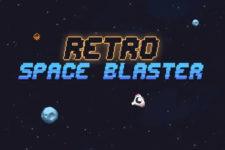 Retro Space Blaster title and logo