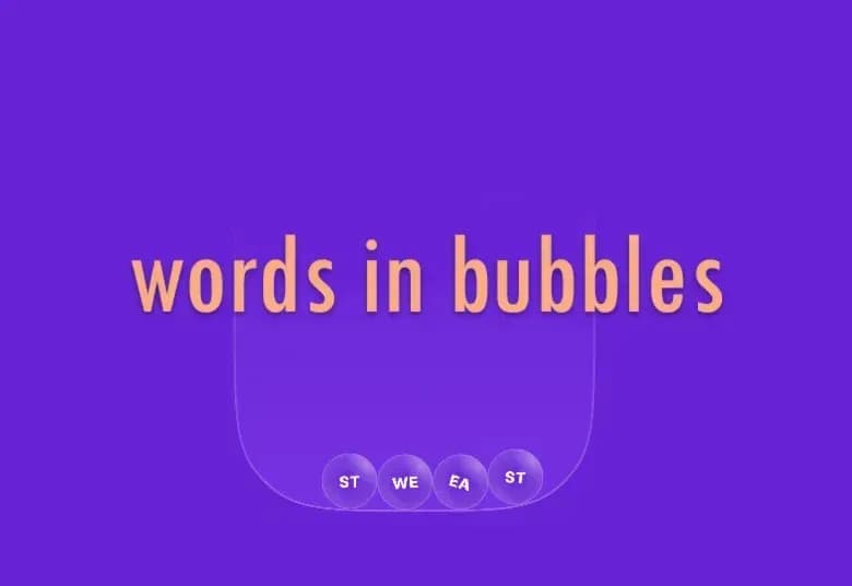Words in bubbles game logo